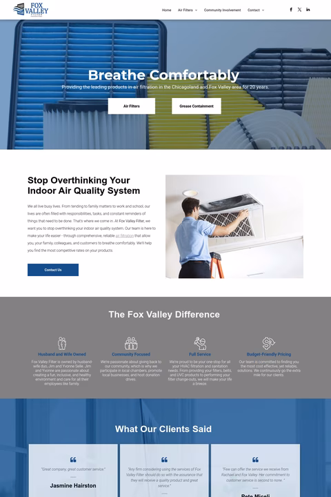 Fox-Valley-Filters Homepage 1440px