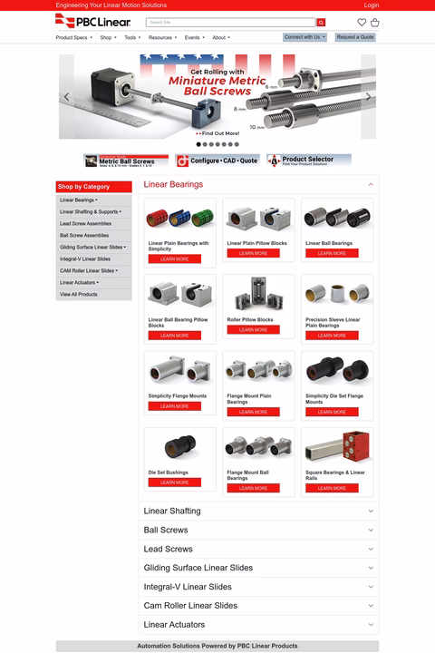 Pacific-Bearing-Co Homepage 1440px