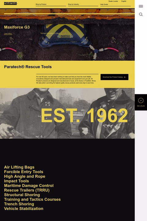 Paratech Homepage 1440px