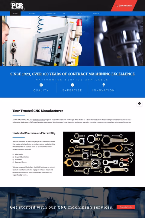 Pcr-Machining Homepage 1440px