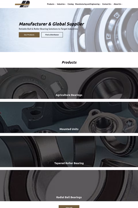 Peer-Bearing-Company Homepage 1440px