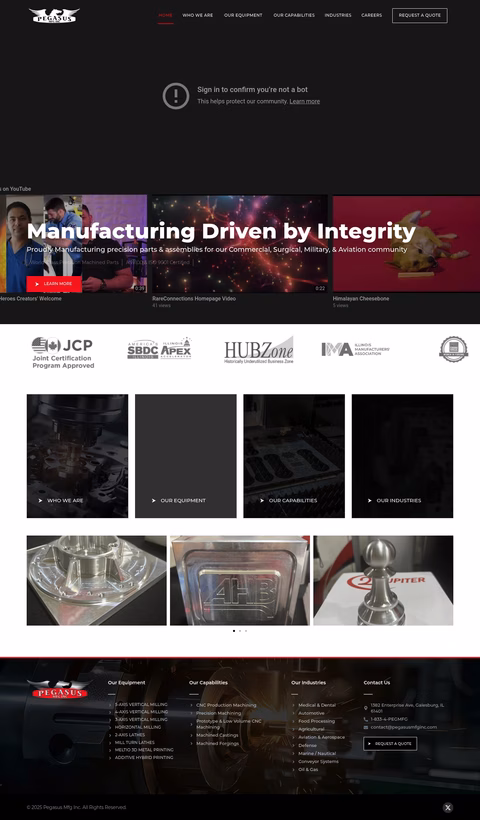 Pegasus-Manufacturing Homepage 1440px
