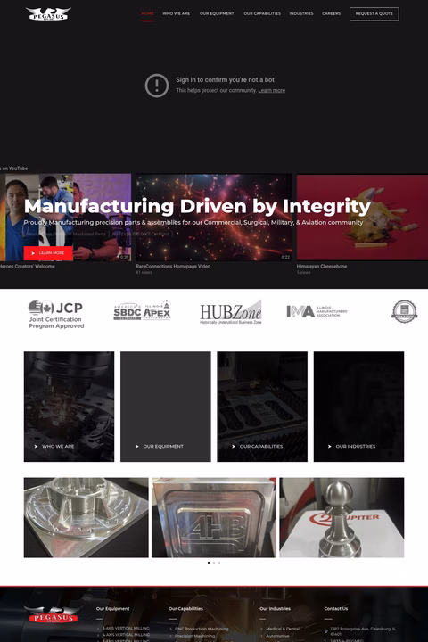 Pegasus-Manufacturing Homepage 1440px