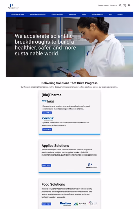 Perkinelmer Homepage 1440px
