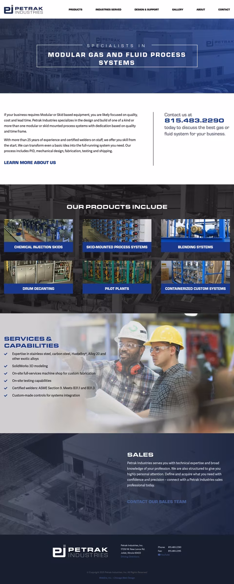 Petrak-Industries Homepage 1440px