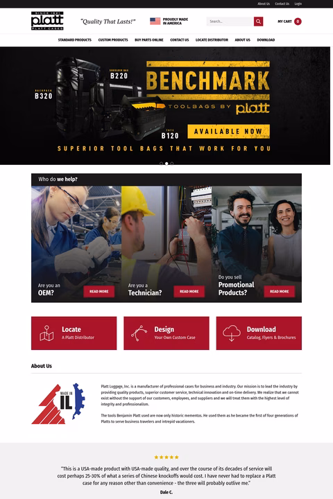 Platt-Luggage-Inc Homepage 1440px