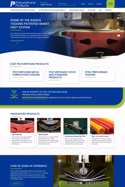 Polyurethane-Products Homepage 1440px