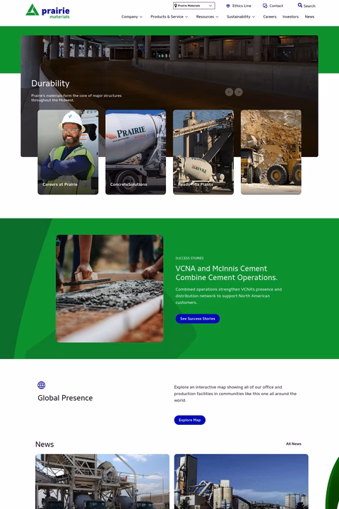 Prairie-Materials Homepage 1440px