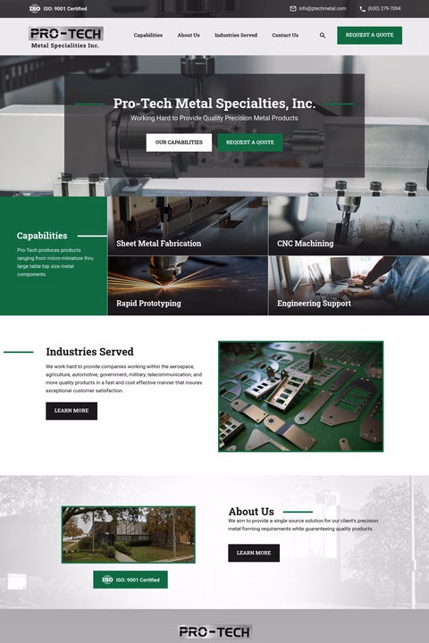 Pro-Tech-Metal Homepage 1440px
