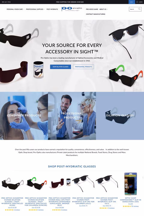 Pro-Optics-Inc Homepage 1440px