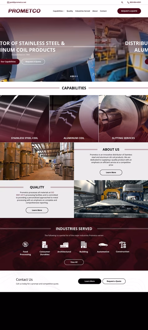 Prometco-Processing Homepage 1440px