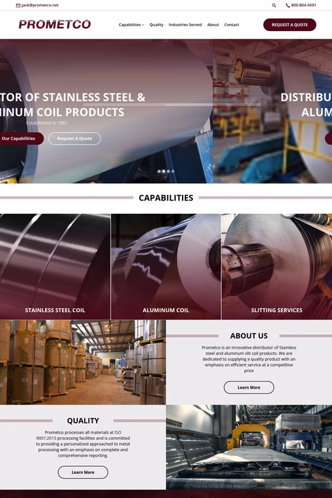 Prometco-Processing Homepage 1440px