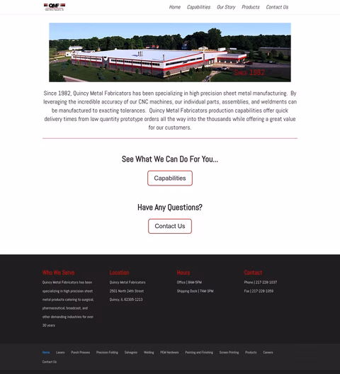 Quincy-Metal-Fabricators Homepage 1440px