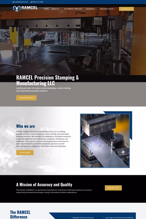 Ramcel-Precision-Stamping Homepage 1440px