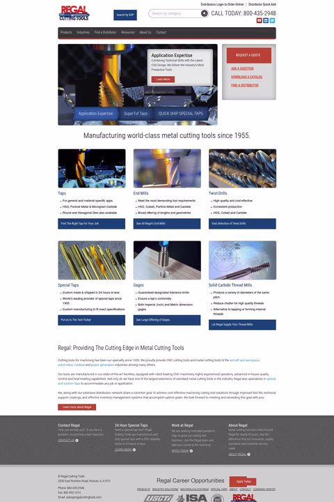 Regal-Cutting-Tools Homepage 1440px