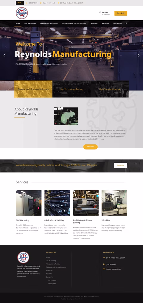 Reynolds-Manufacturing-Co Homepage 1440px