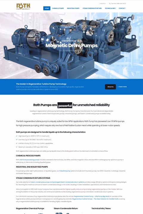 Roth-Pump-Company Homepage 1440px