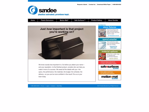Sandee-Manufacturing-Co Homepage 1440px