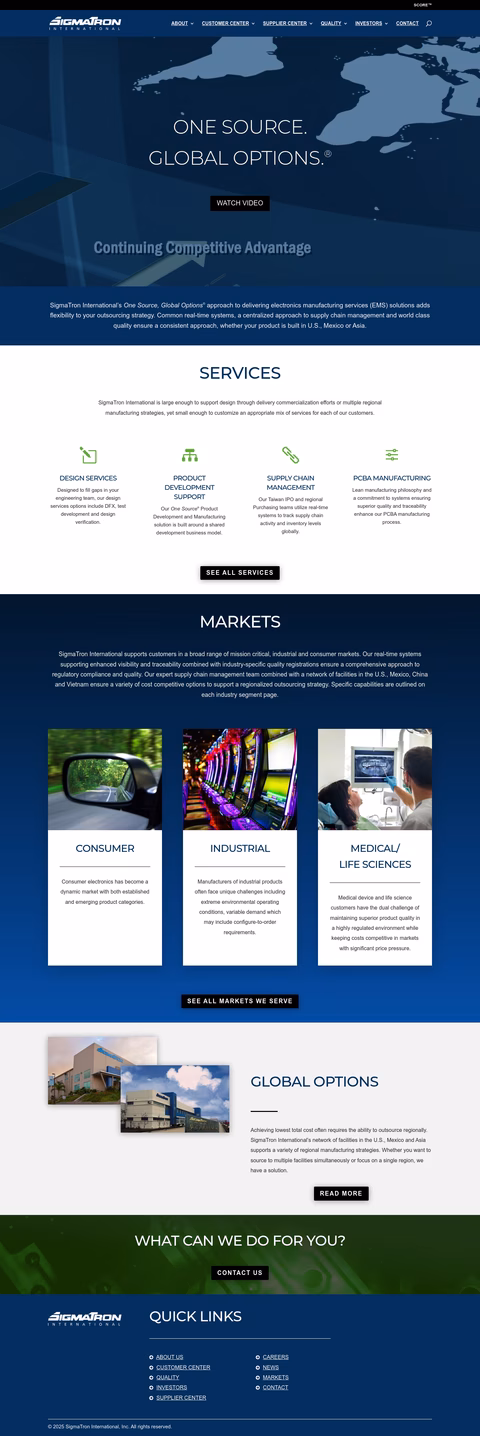 Sigmatron-International Homepage 1440px