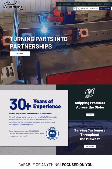 Slagel-Manufacturing Homepage 1440px
