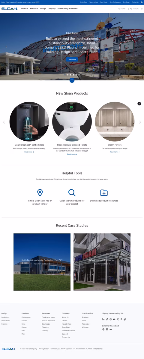 Sloan-Valve-Company Homepage 1440px