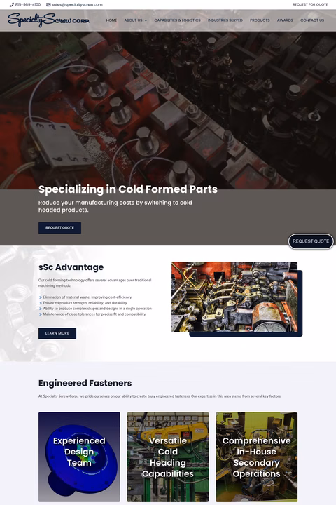 Specialty-Screw-Corporation Homepage 1440px