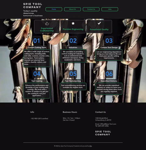 Spie-Tool-Company Homepage 1440px