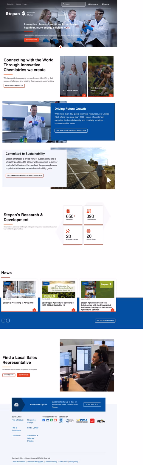 Stepan-Company Homepage 1440px