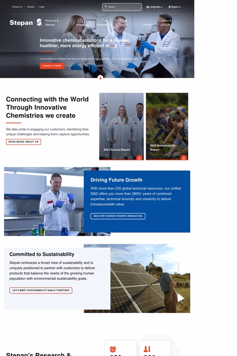 Stepan-Company Homepage 1440px