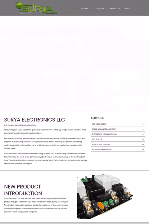 Surya-Electronics Homepage 1440px