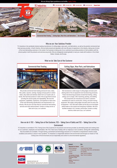 Tc-Industries Homepage 1440px