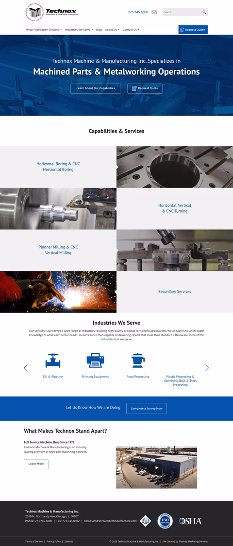Technox-Machine-Manufacturing Homepage 1440px