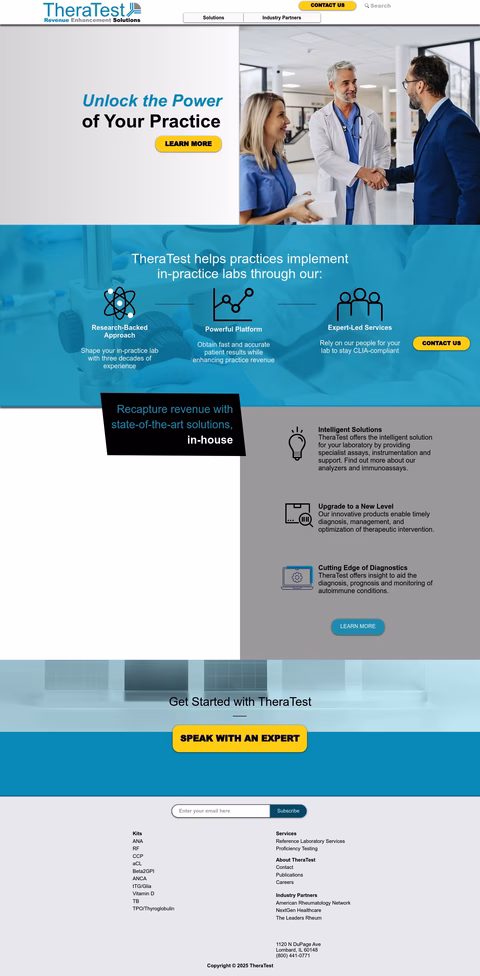 Thera-Test-Laboratories Homepage 1440px