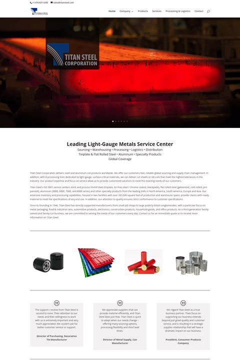 Titan-Steel-Corporation Homepage 1440px