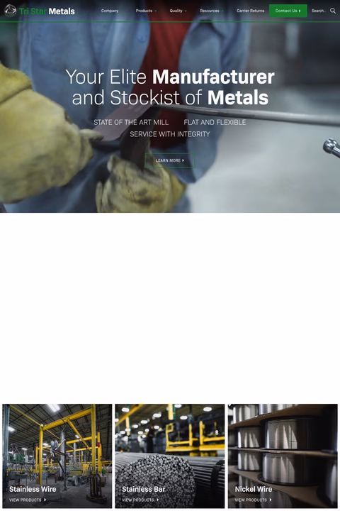 Tri-Star-Metals Homepage 1440px