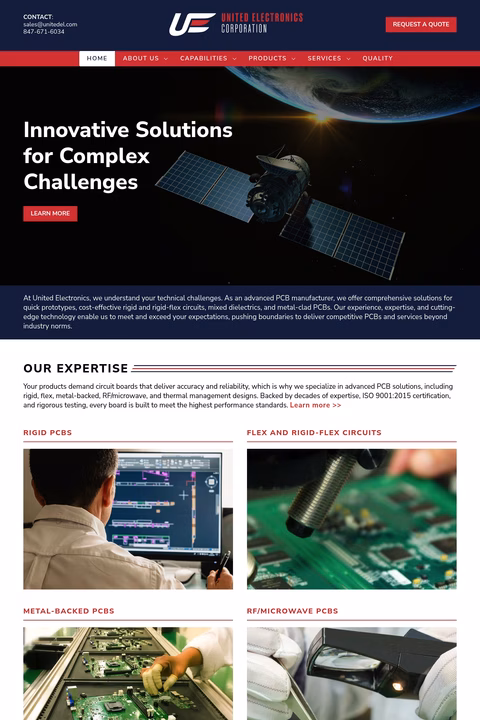 United-Electronics Homepage 1440px