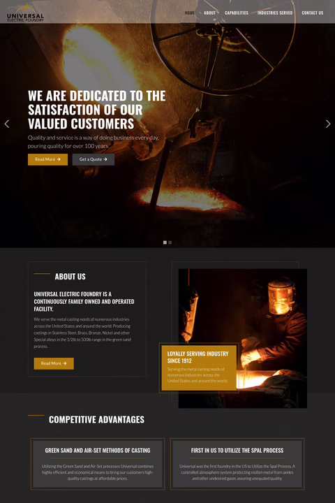 Universal-Electric-Foundry Homepage 1440px