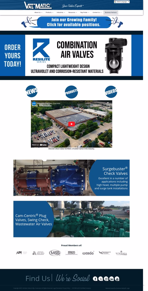 Val-Matic-Valve-Manufacturing-Corporation Homepage 1440px