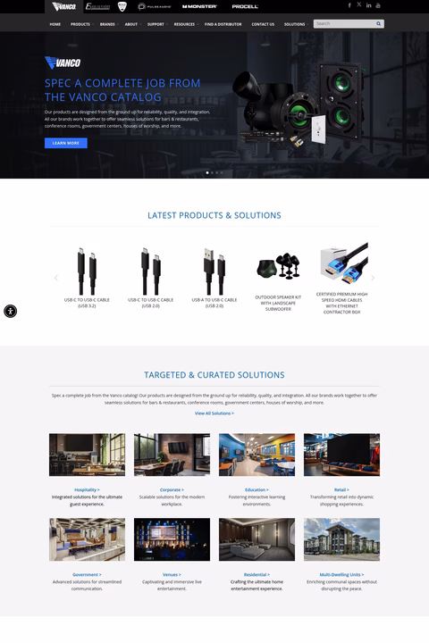 Vanco-International Homepage 1440px