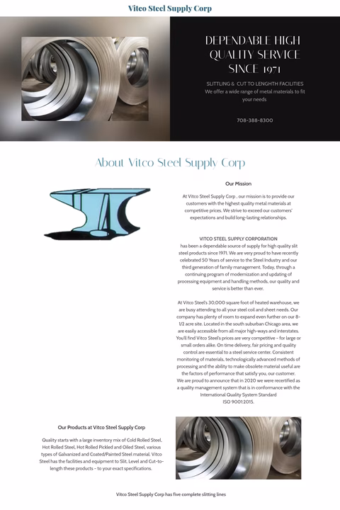 Vitco-Steel-Supply-Corporation Homepage 1440px