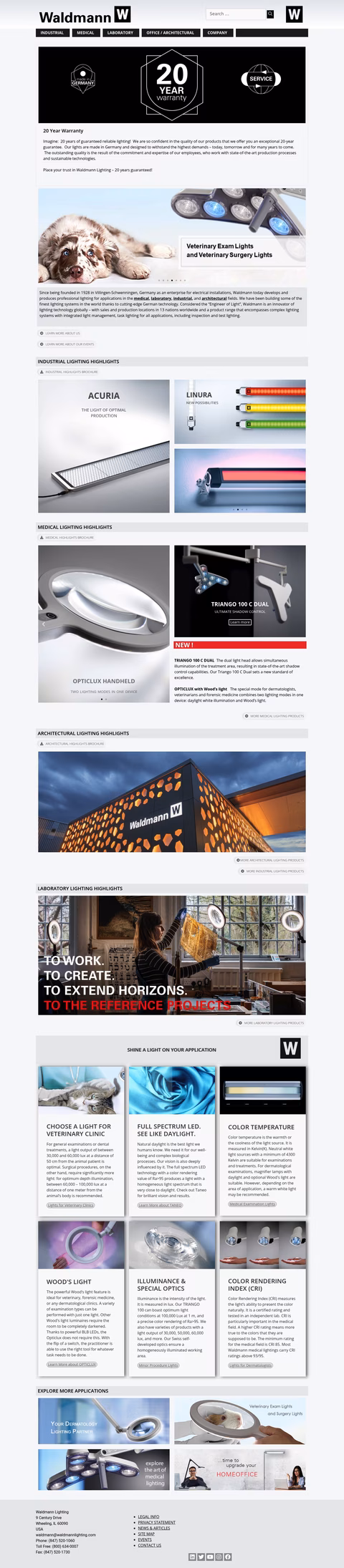 Waldmann-Lighting Homepage 1440px