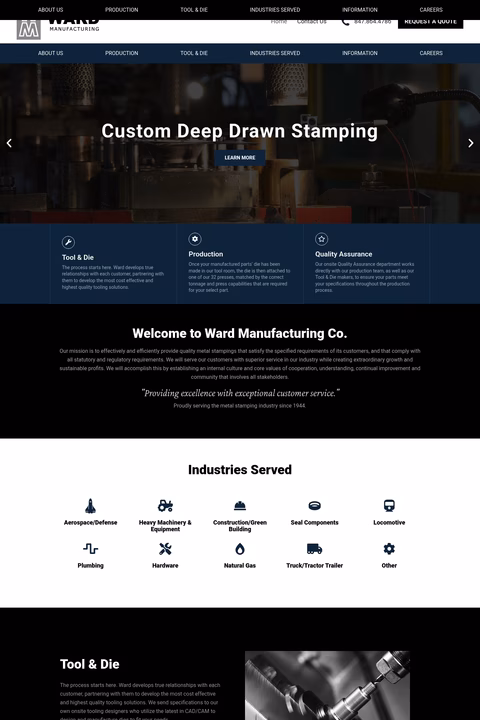 Ward-Manufacturing-Co Homepage 1440px