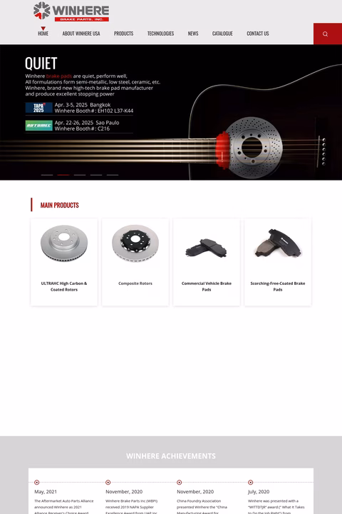 Winhere-Brake-Parts Homepage 1440px