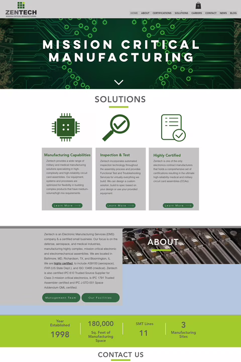 Zentech Homepage 1440px