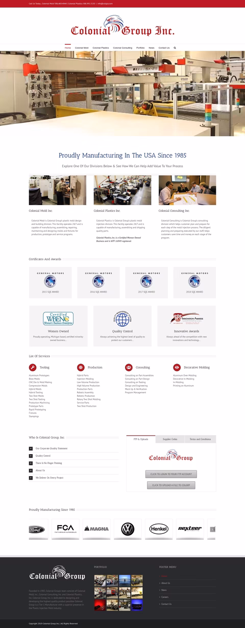 Colonial-Plastics Homepage 1440px