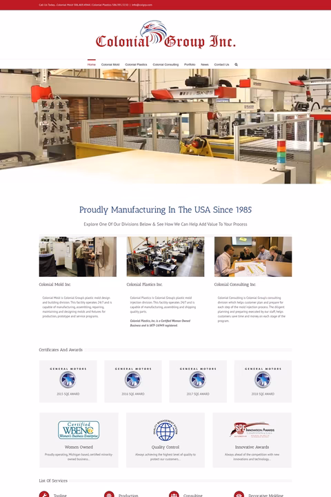 Colonial-Plastics Homepage 1440px