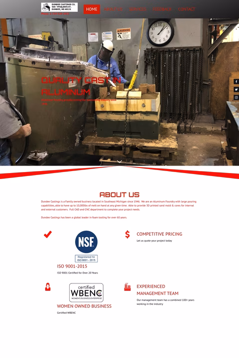 Dundee-Castings Homepage 1440px