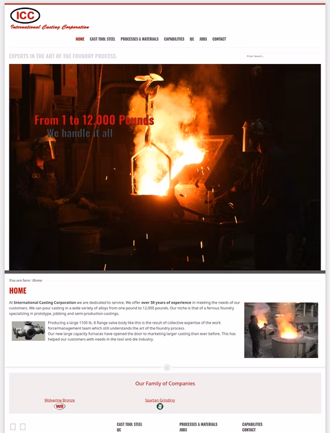 International-Casting-Corp Homepage 1440px