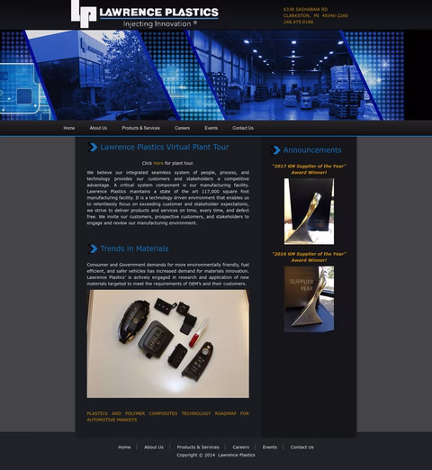 Lawrence-Plastics Homepage 1440px
