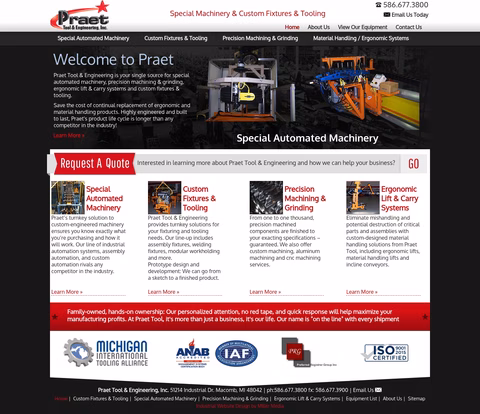Praet-Tool-Engineering Homepage 1440px